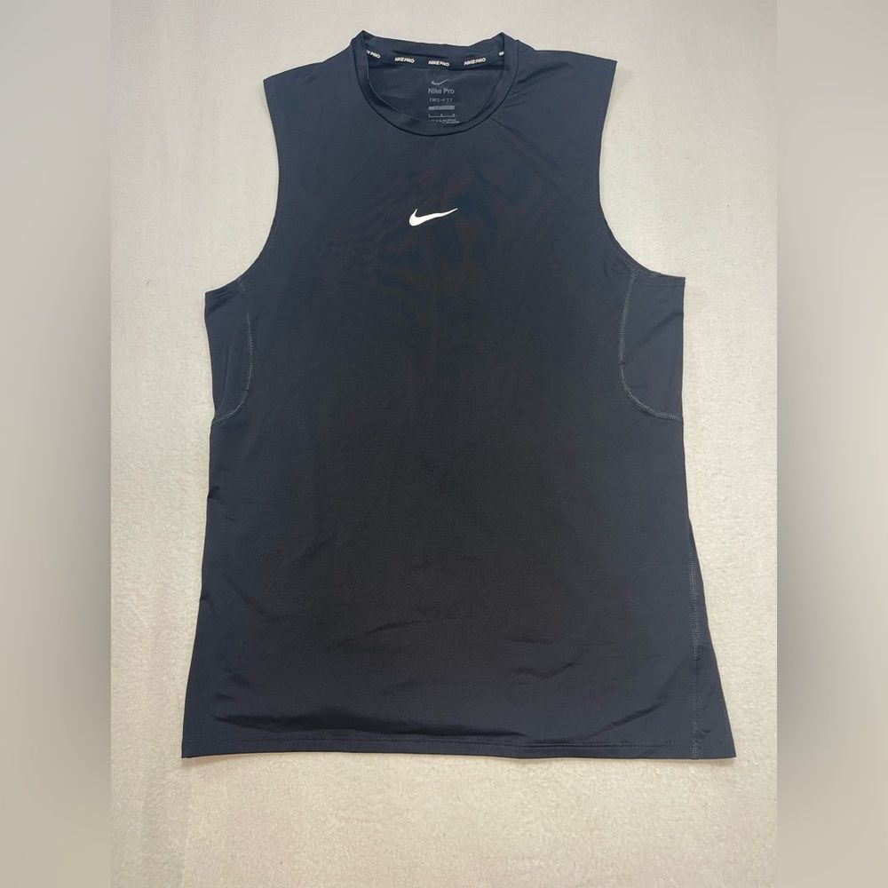 Nike Pro Dri-FIT Sleeveless Shirt Men’s Large Black Compression Training Tank